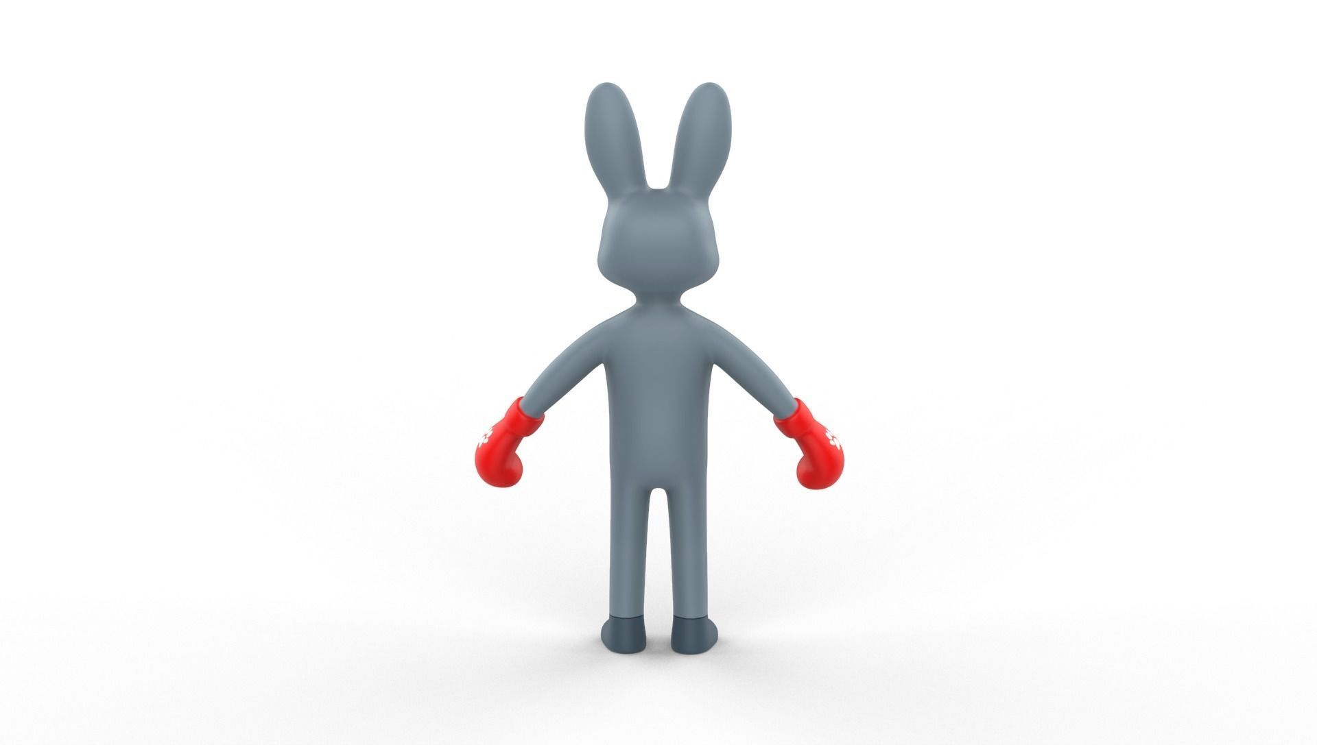 Boxing Rabbit Animal Animated Low-poly 3D model_16