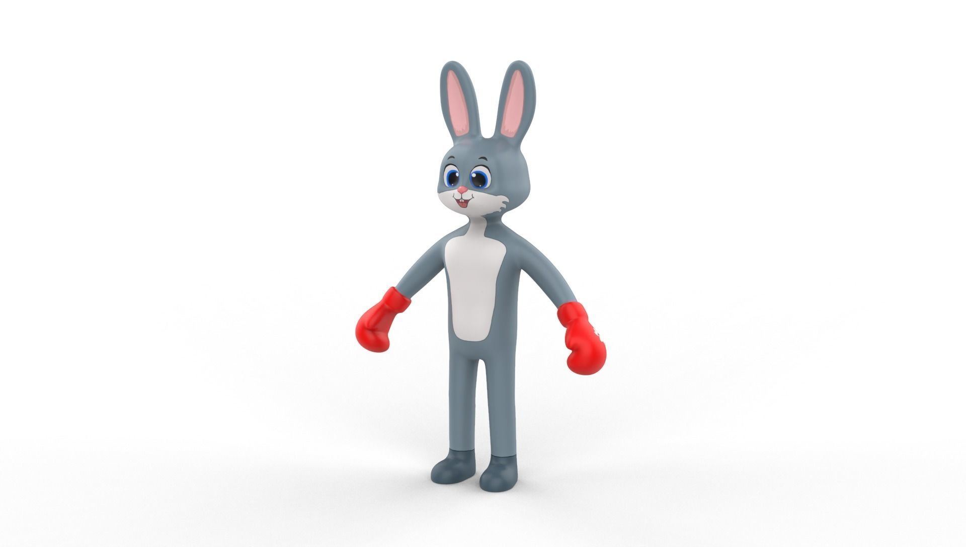 Boxing Rabbit Animal Animated Low-poly 3D model_10