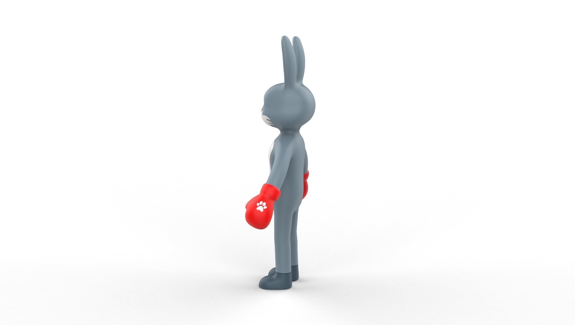 Boxing Rabbit Animal Animated Low-poly 3D model_13
