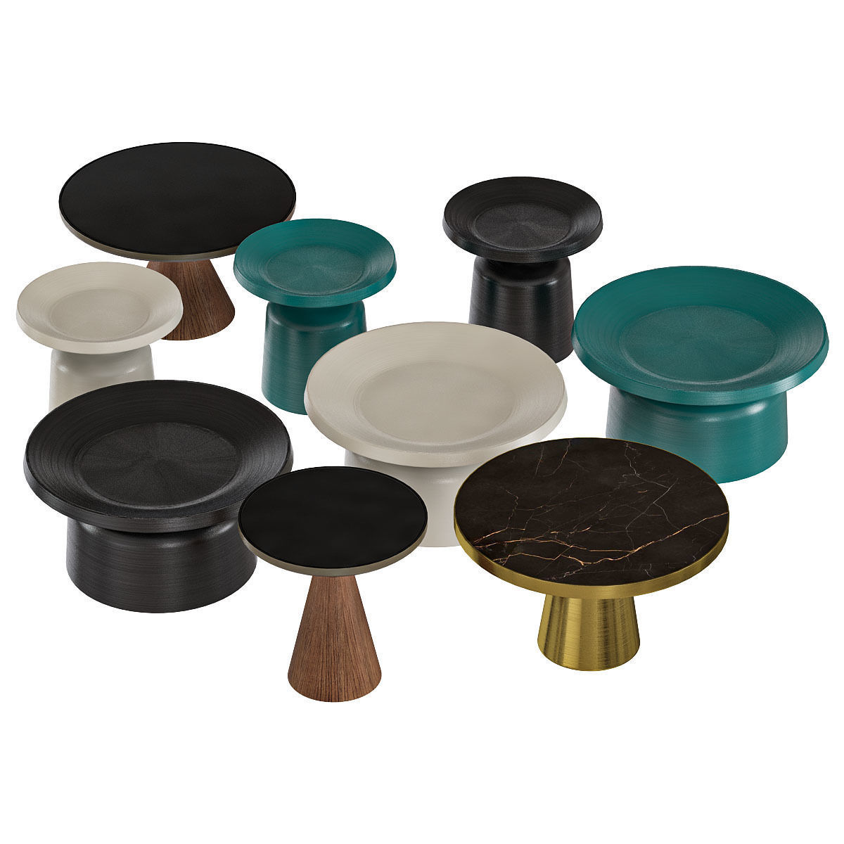 Coffee tables set Vaso and Tuba 3D model_1