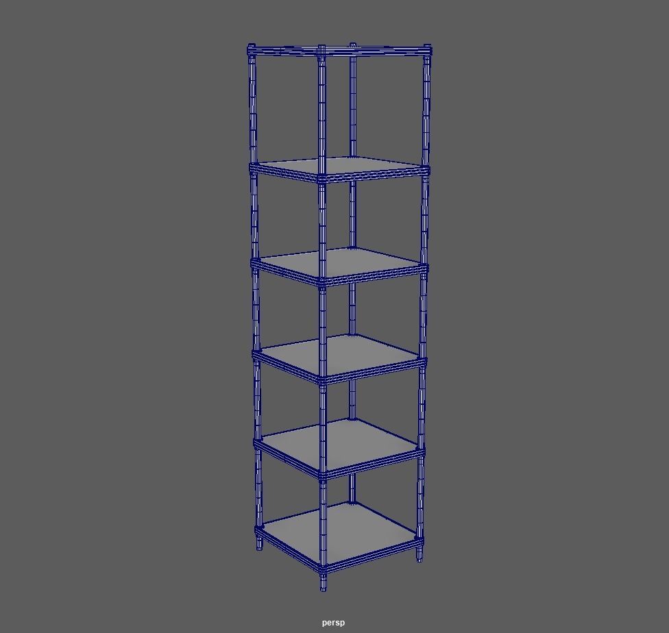 Kitchen rack shelf storage Low-poly 3D model_5