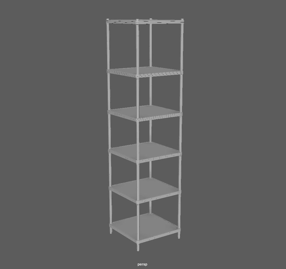 Kitchen rack shelf storage Low-poly 3D model_6