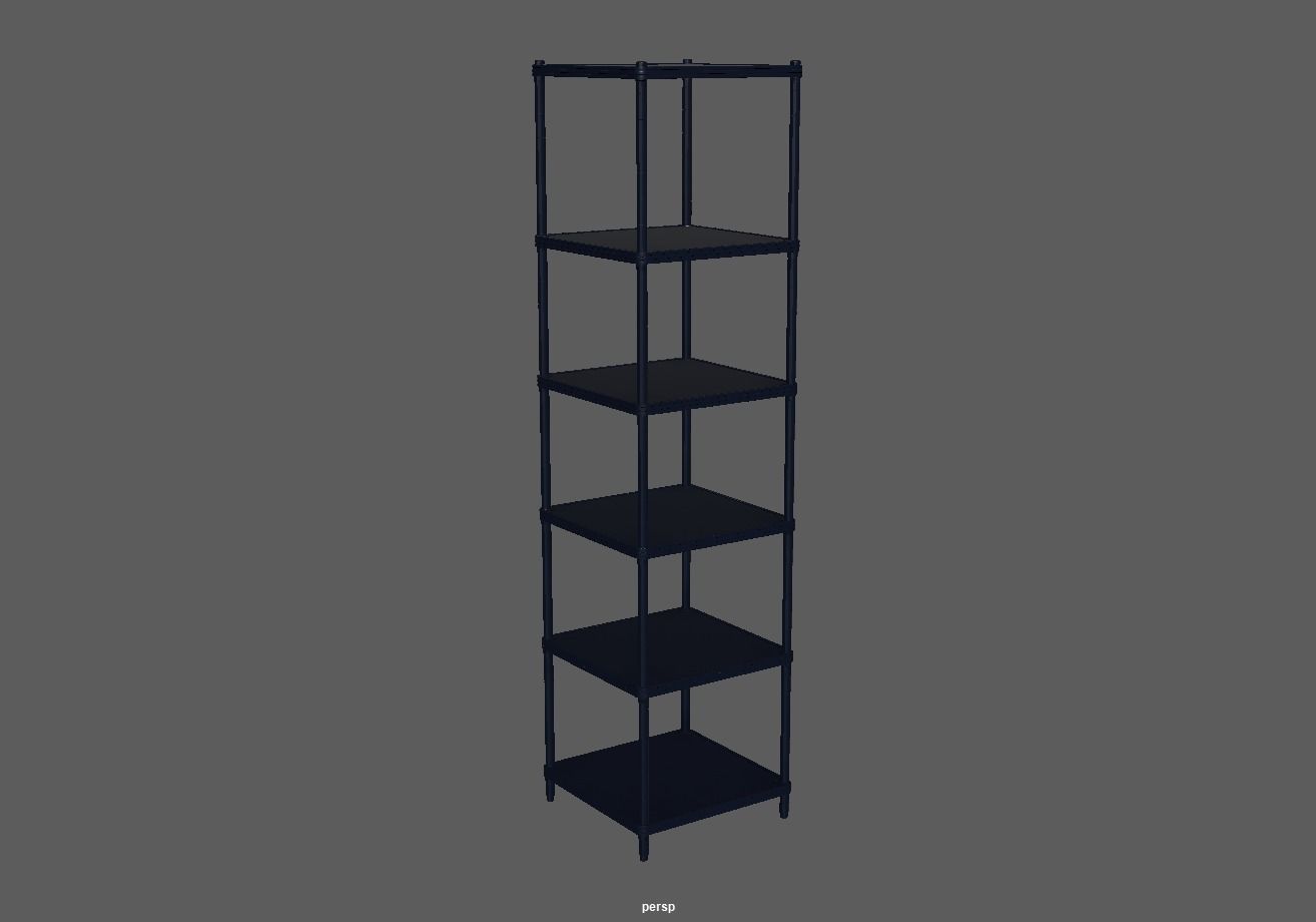 Kitchen rack shelf storage Low-poly 3D model_4