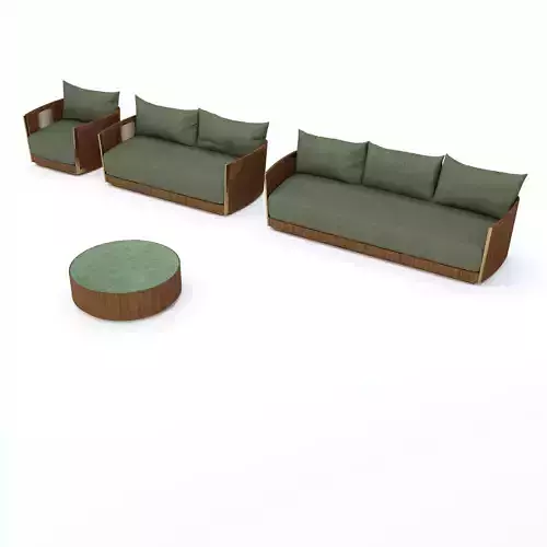 Antiqua Furniture set with Armchair Sofas and Coffee Table