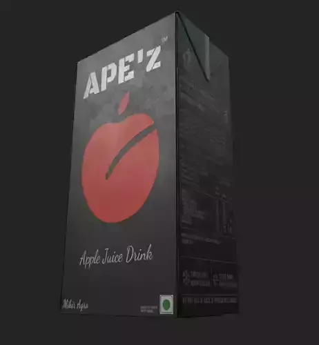 PBR Apple Juice Box 3D Model Gameready Lowpoly Low-poly 3D model