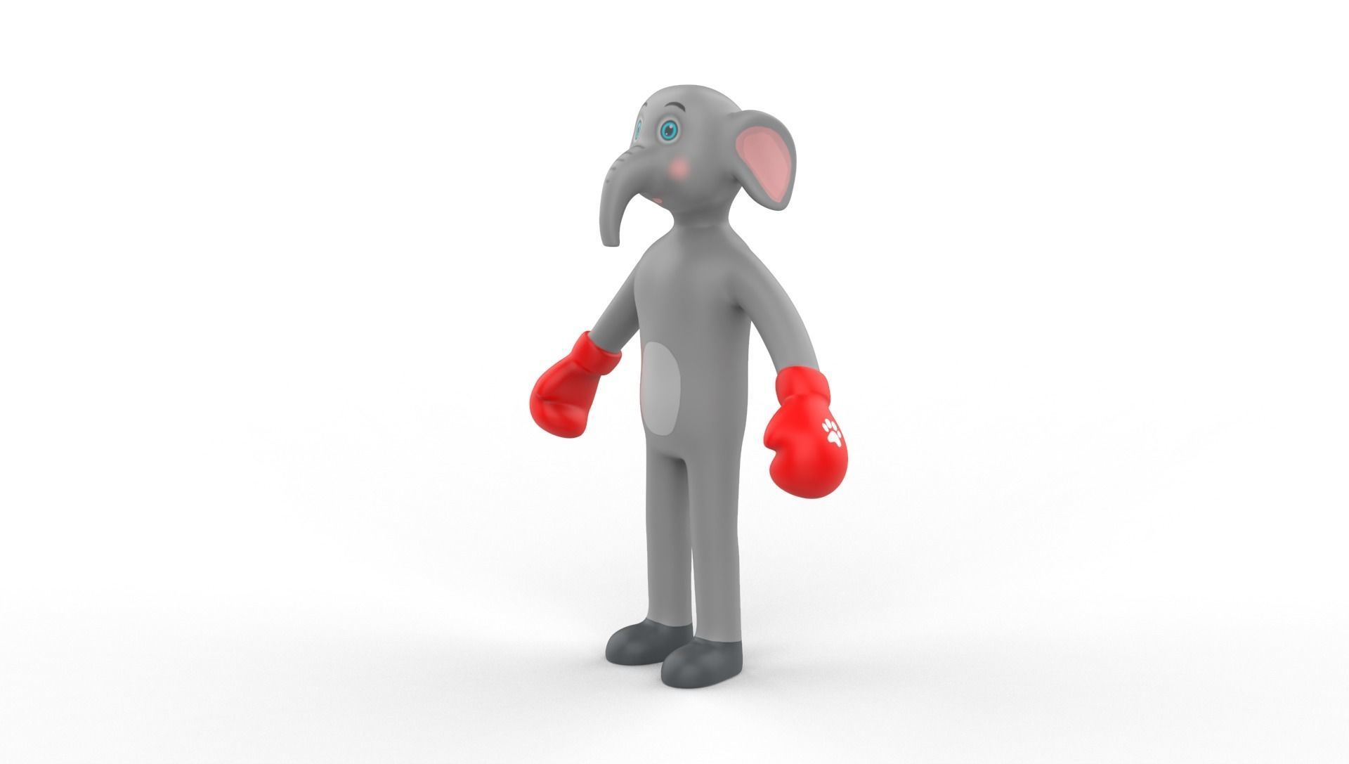 Boxing Elephant Animal Animated Low-poly 3D model_8