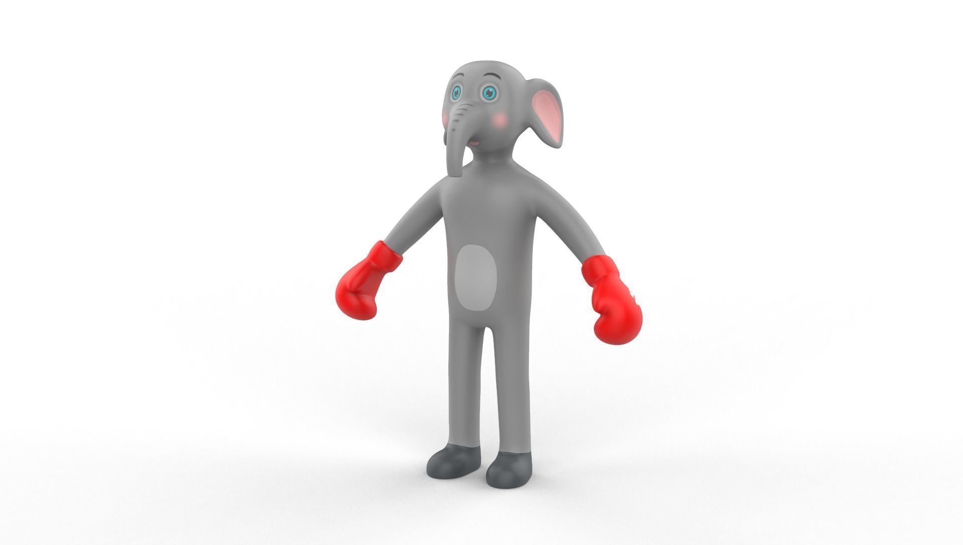 Boxing Elephant Animal Animated Low-poly 3D model_7