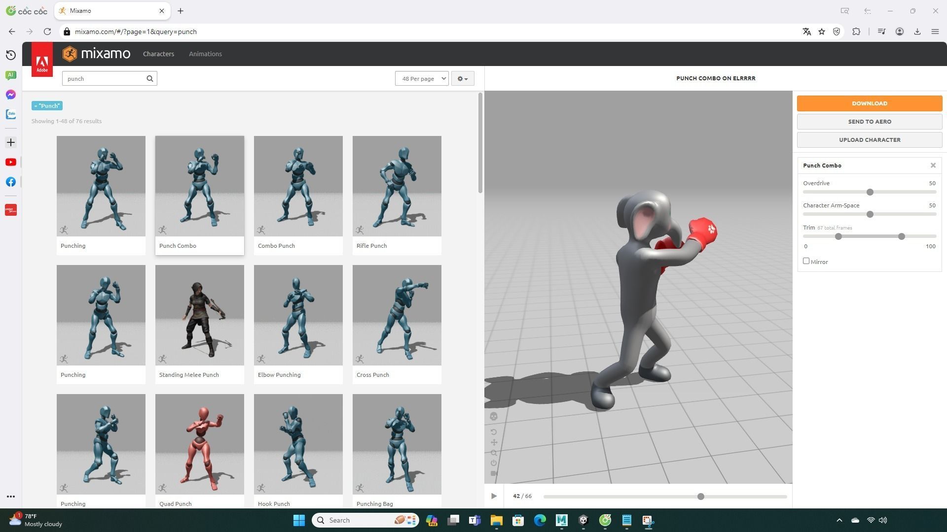 Boxing Elephant Animal Animated Low-poly 3D model_3