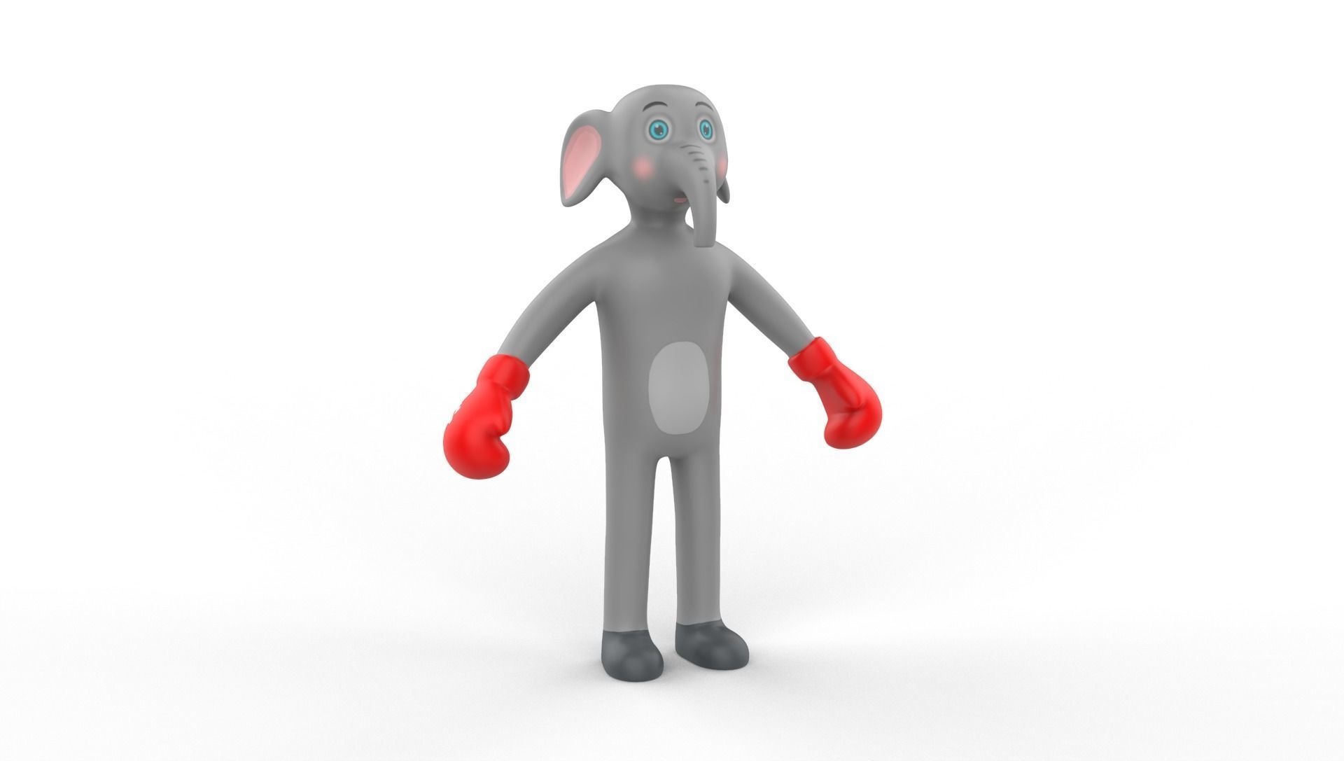 Boxing Elephant Animal Animated Low-poly 3D model_19