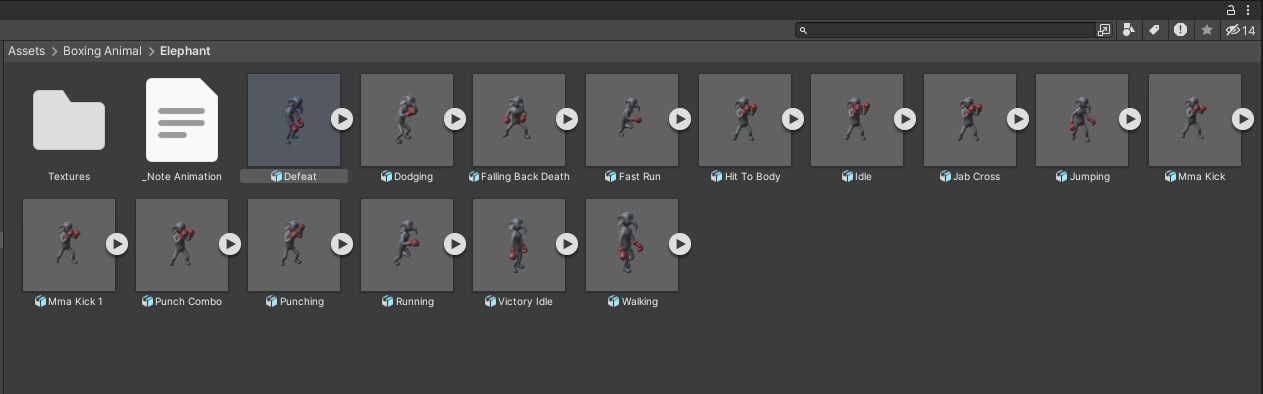 Boxing Elephant Animal Animated Low-poly 3D model_5