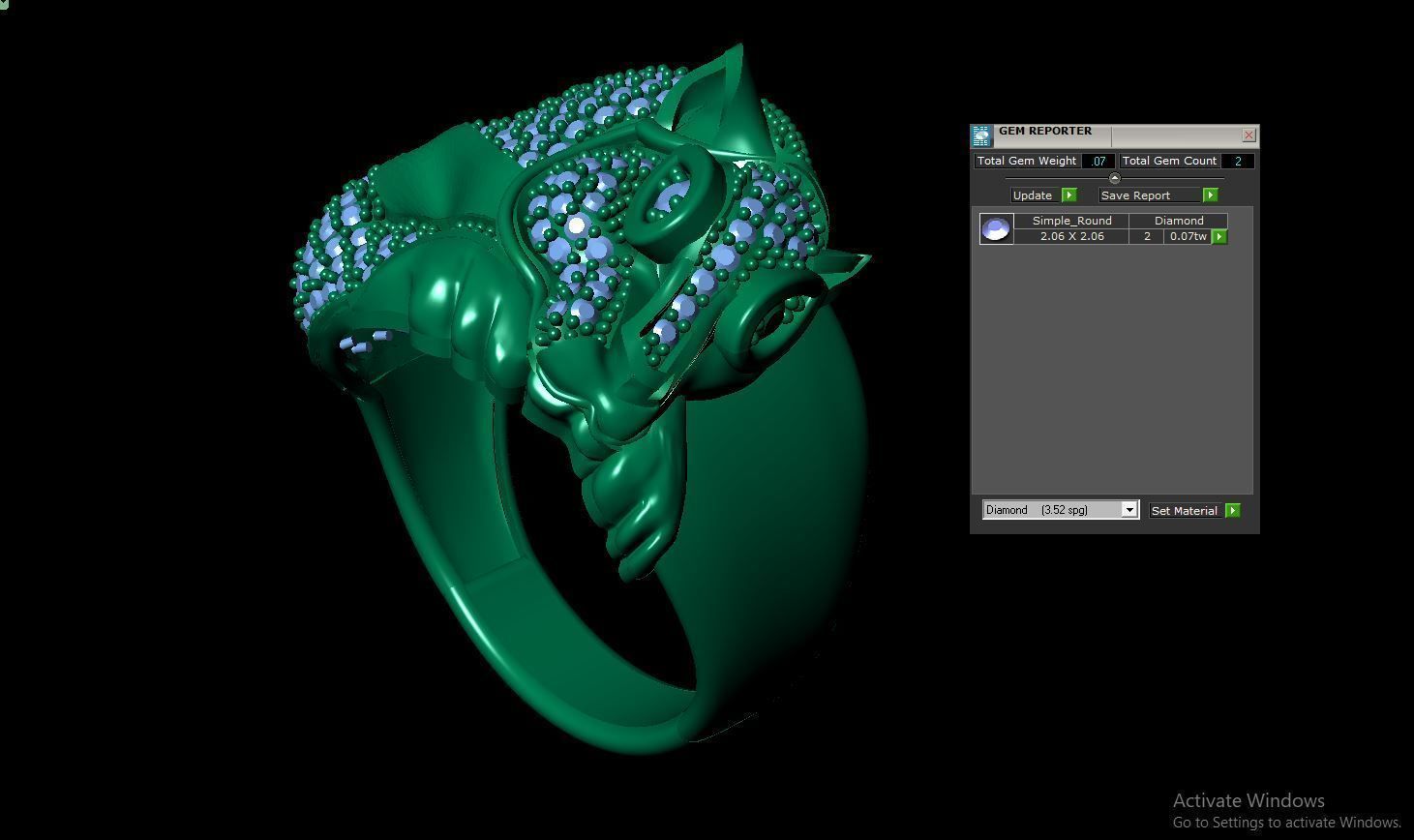 tiger ring 3D print model_2