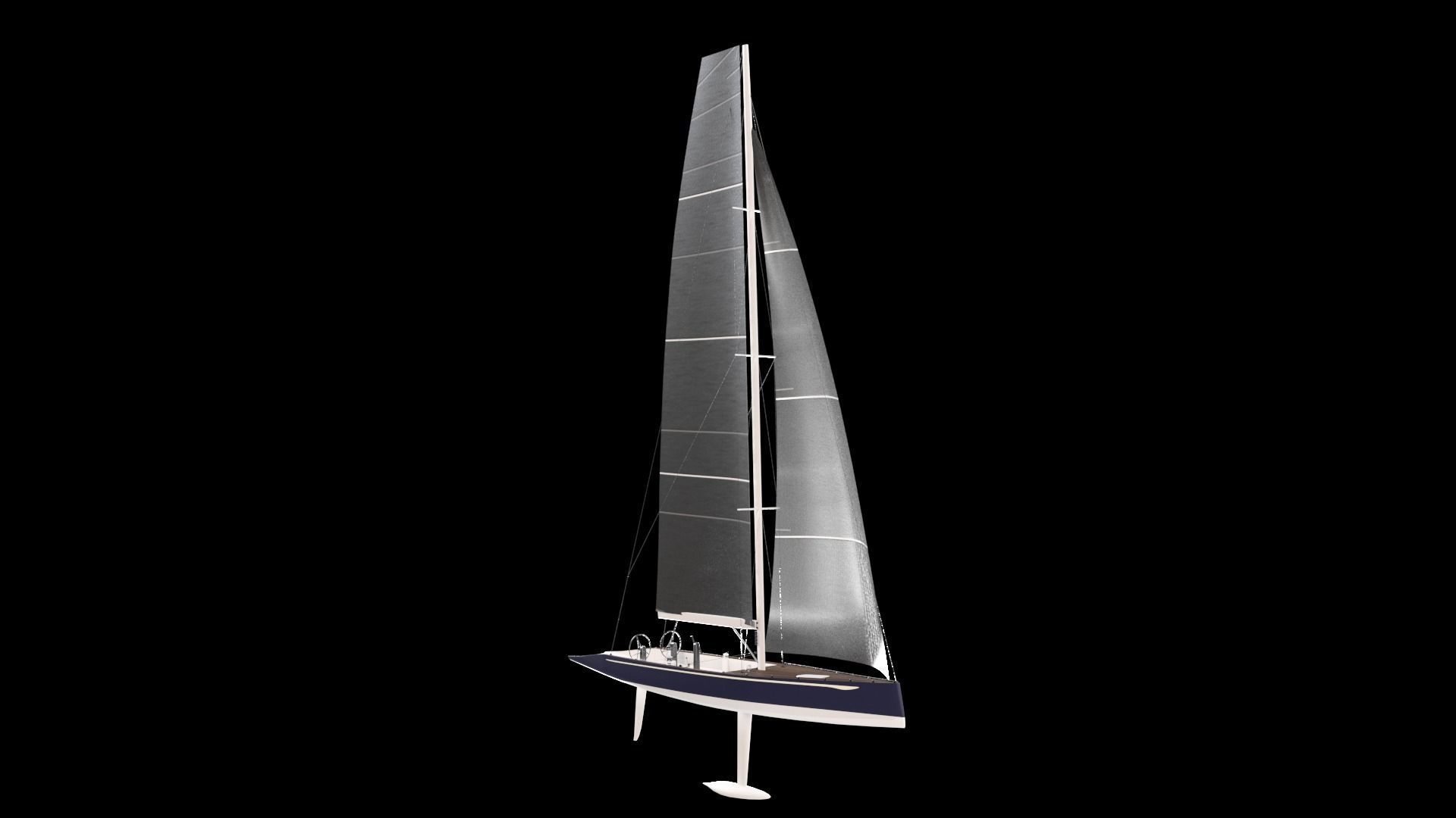 Sailing Yacht 3D model_3