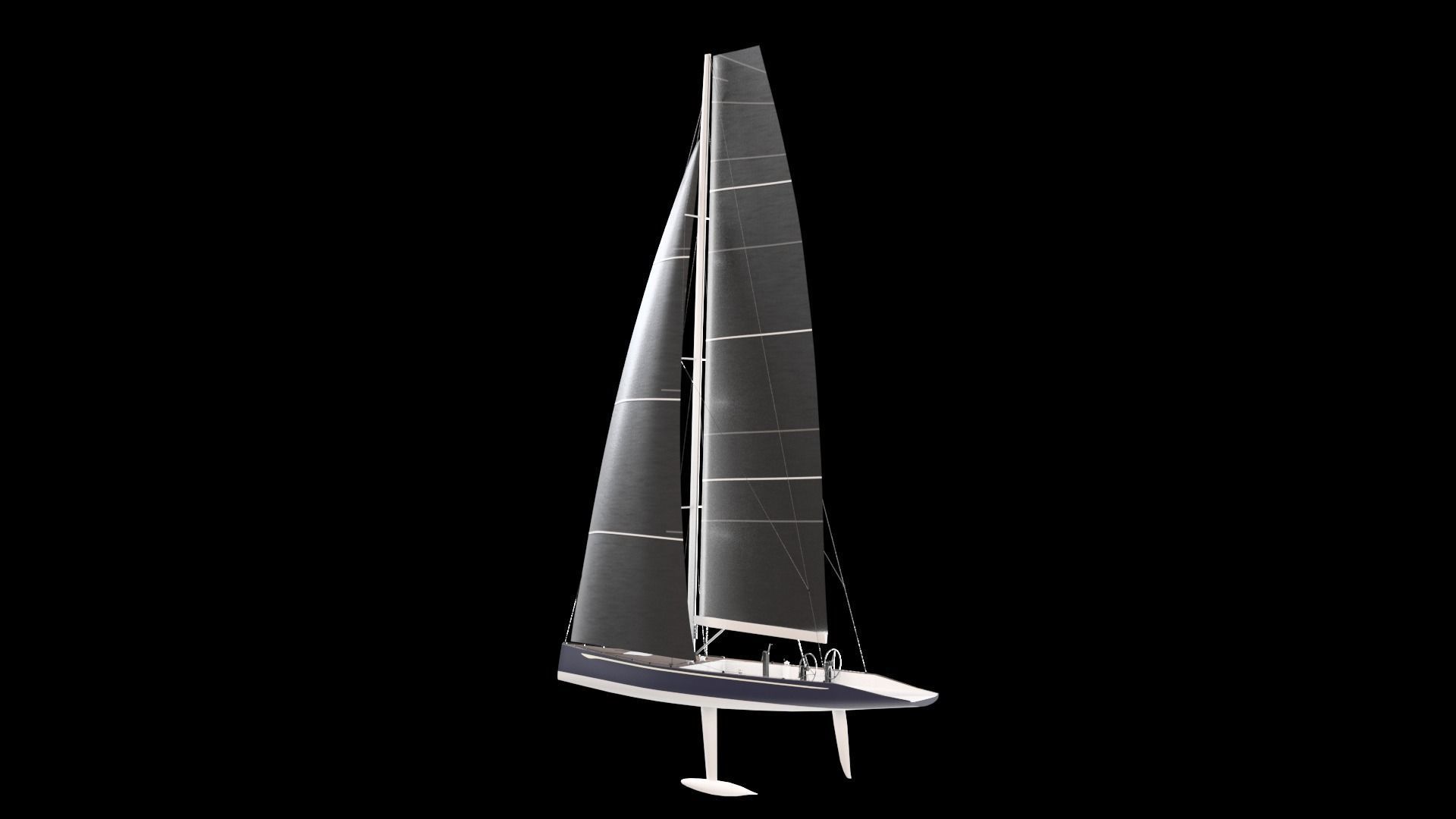 Sailing Yacht 3D model_1