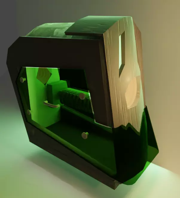 Computer Low-poly 3D model_0