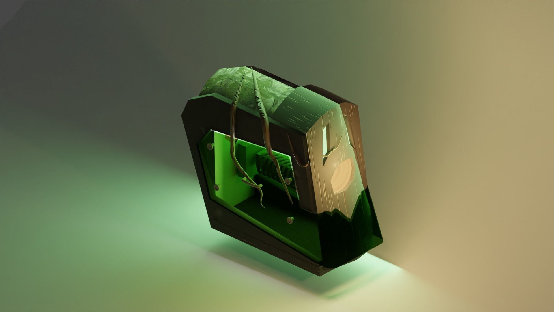 Computer Low-poly 3D model_3
