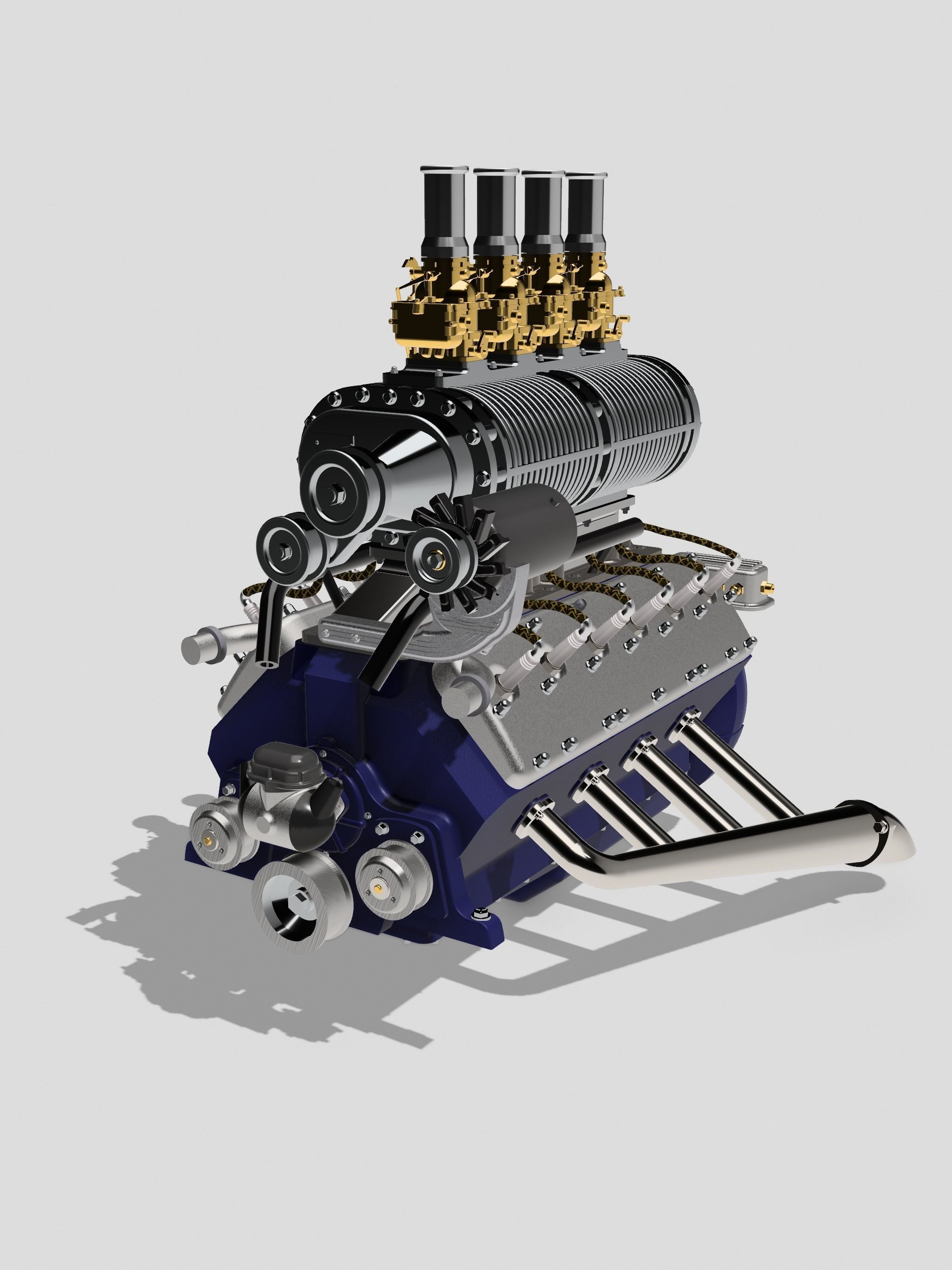 Lincoln V12 Engine Complete 4 Versions 3D print model_5