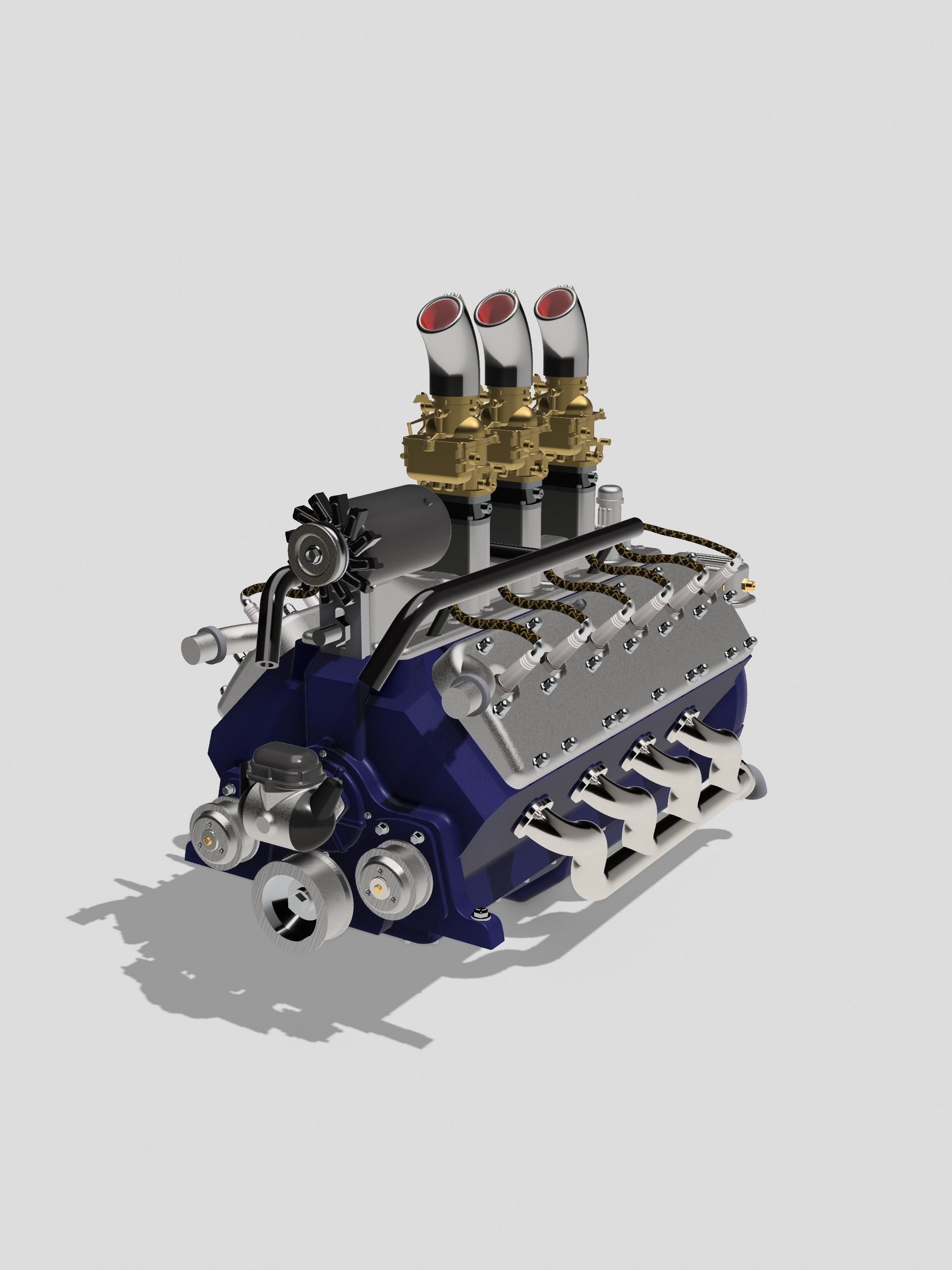 Lincoln V12 Engine Complete 4 Versions 3D print model_3