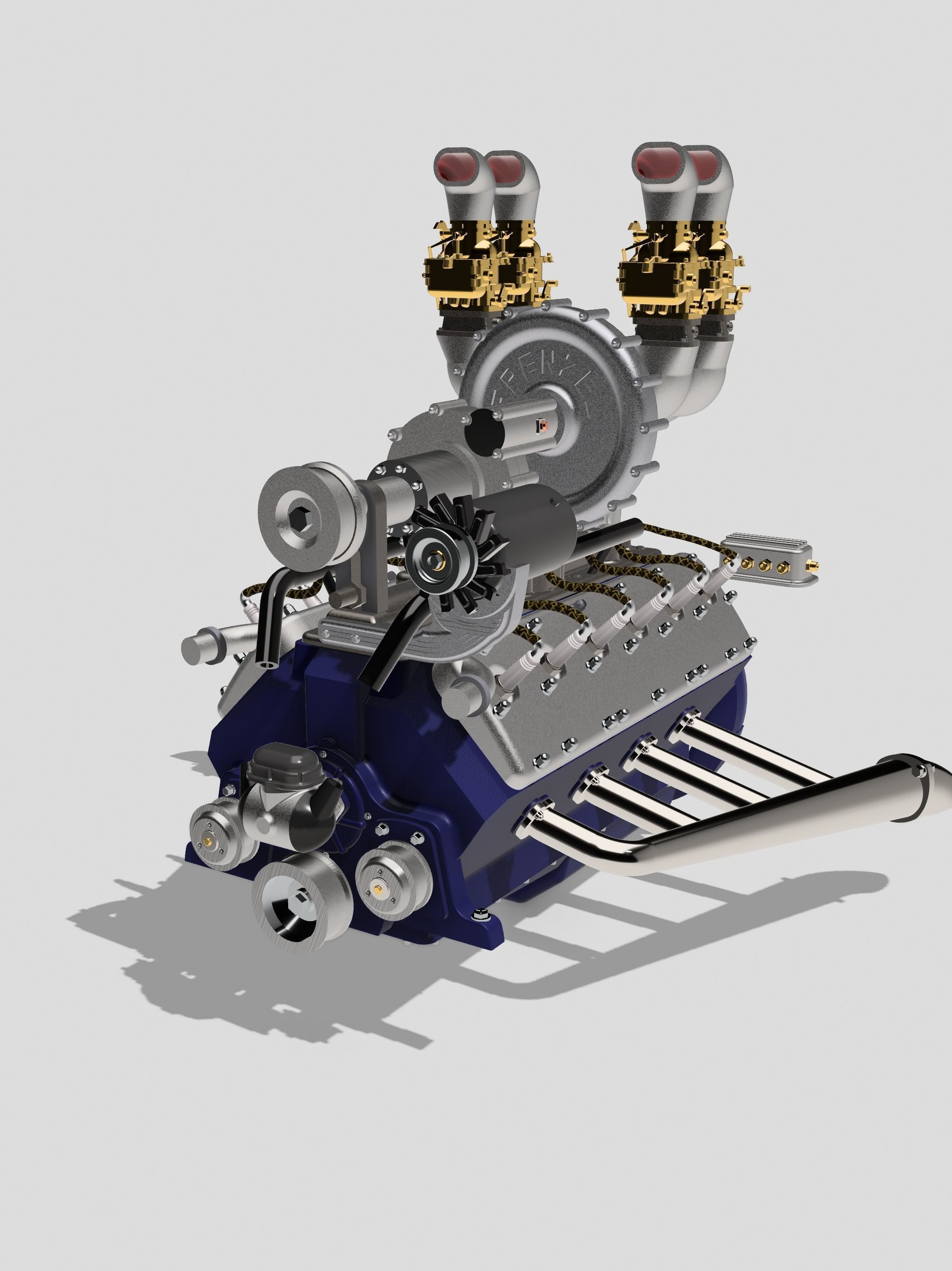 Lincoln V12 Engine Complete 4 Versions 3D print model_4