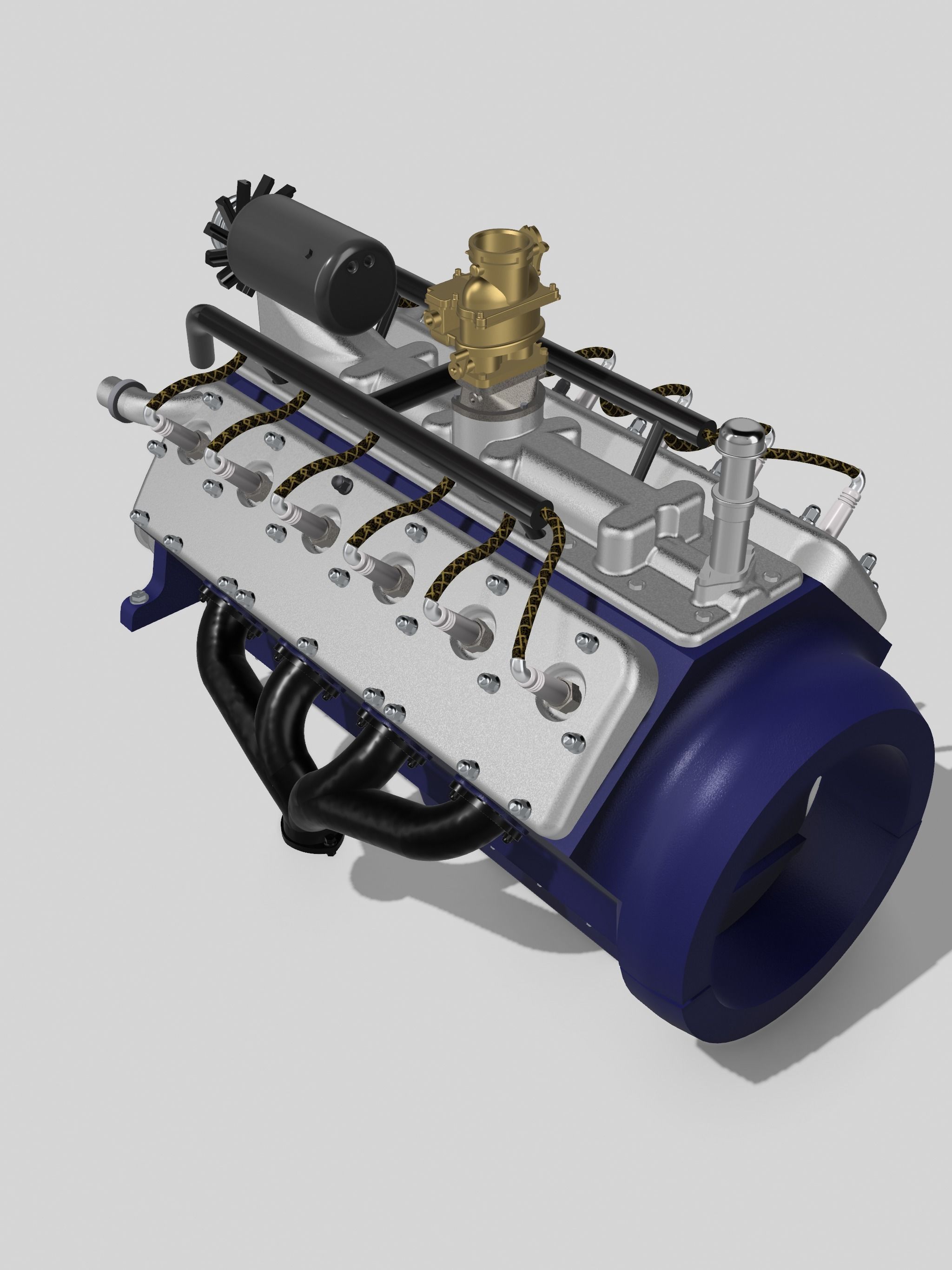 Lincoln V12 Engine Complete 4 Versions 3D print model_10