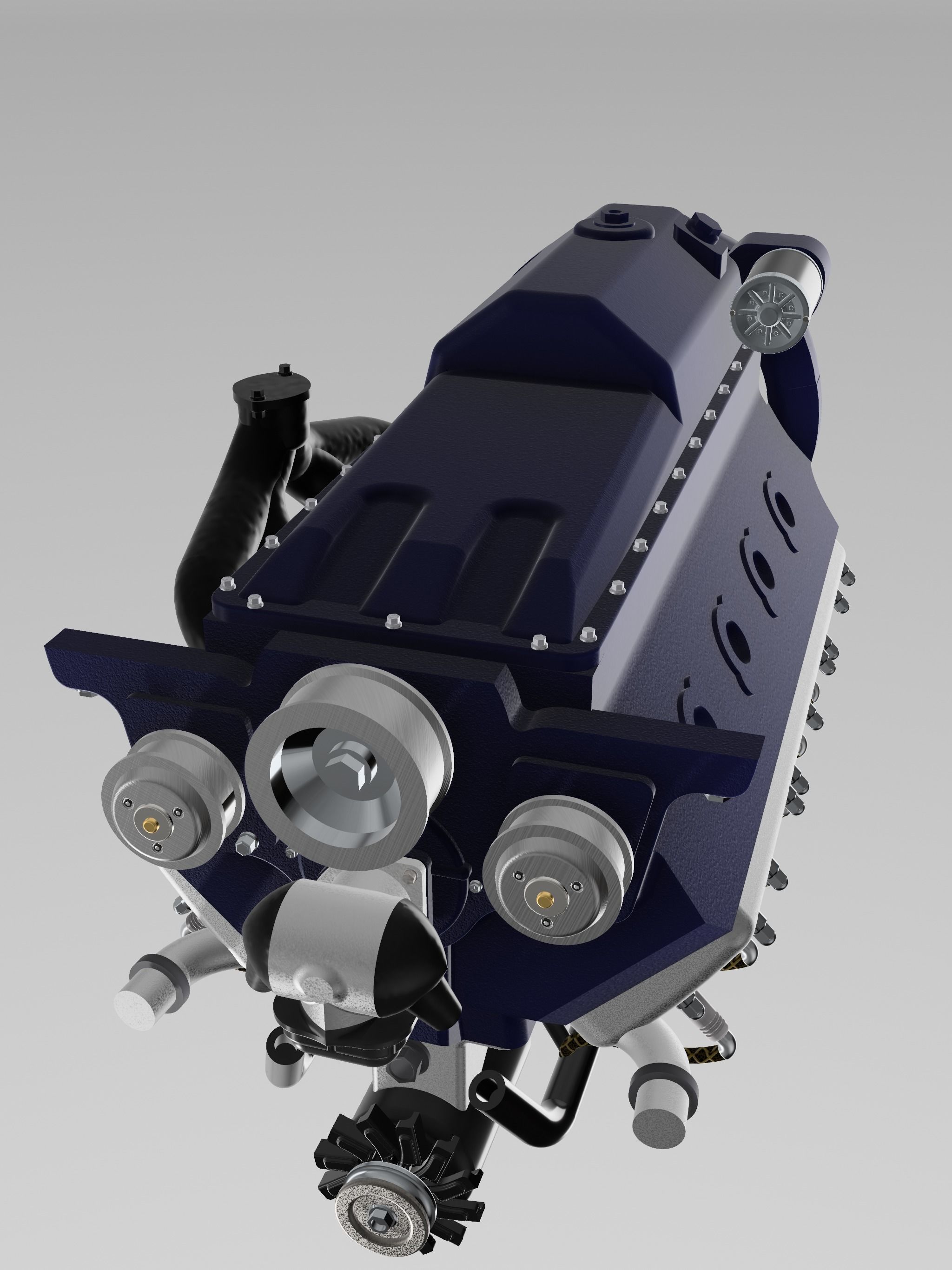 Lincoln V12 Engine Complete 4 Versions 3D print model_13