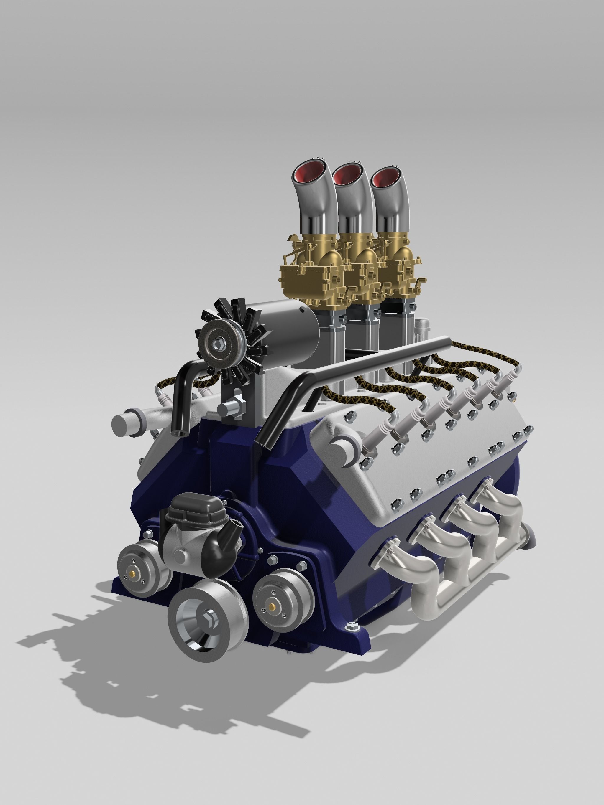 Lincoln V12 Engine Complete 4 Versions 3D print model_16