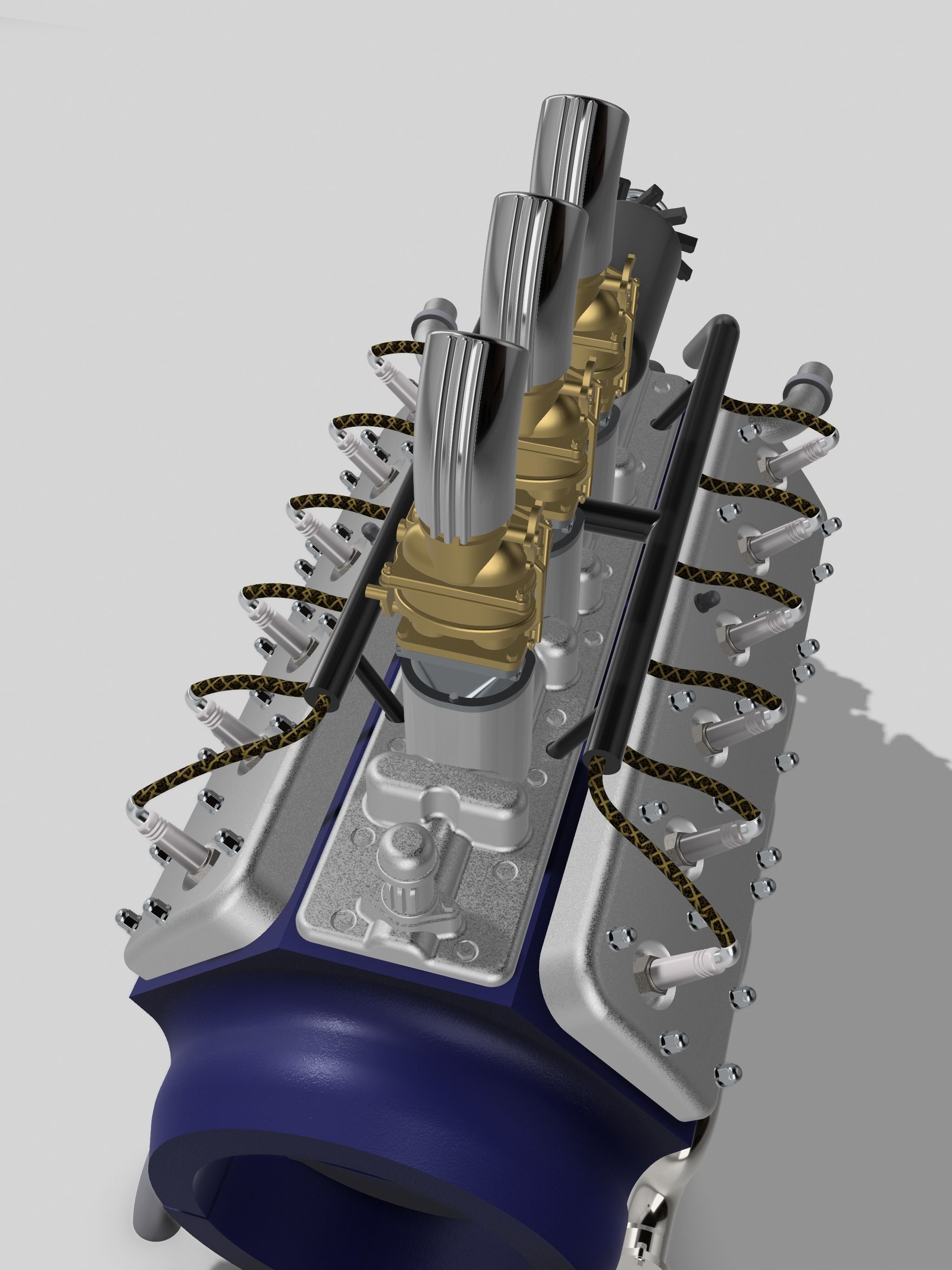 Lincoln V12 Engine Complete 4 Versions 3D print model_18