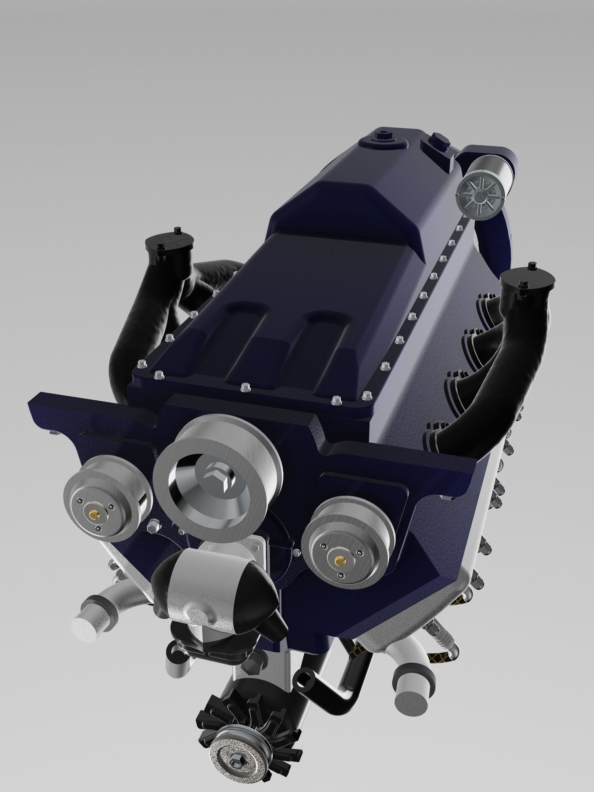 Lincoln V12 Engine Complete 4 Versions 3D print model_14