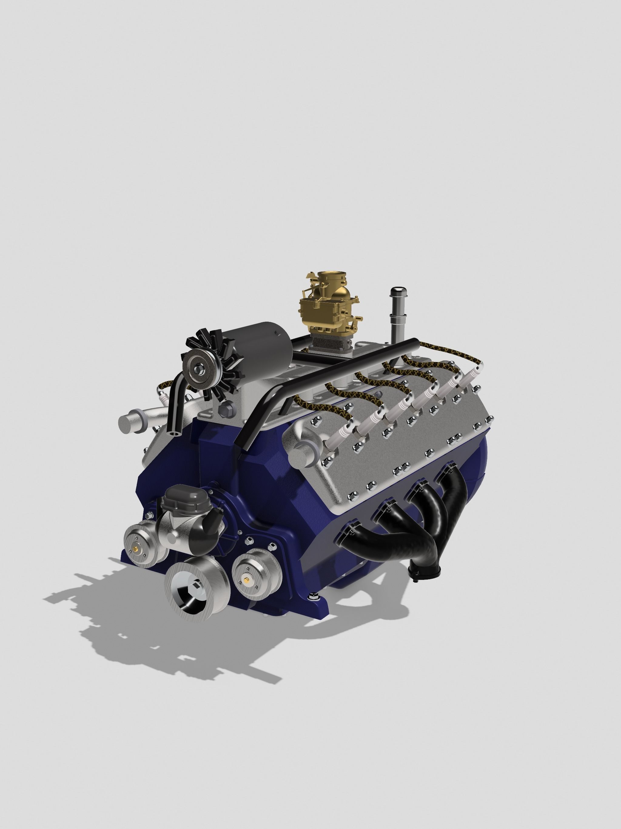 Lincoln V12 Engine Complete 4 Versions 3D print model_2