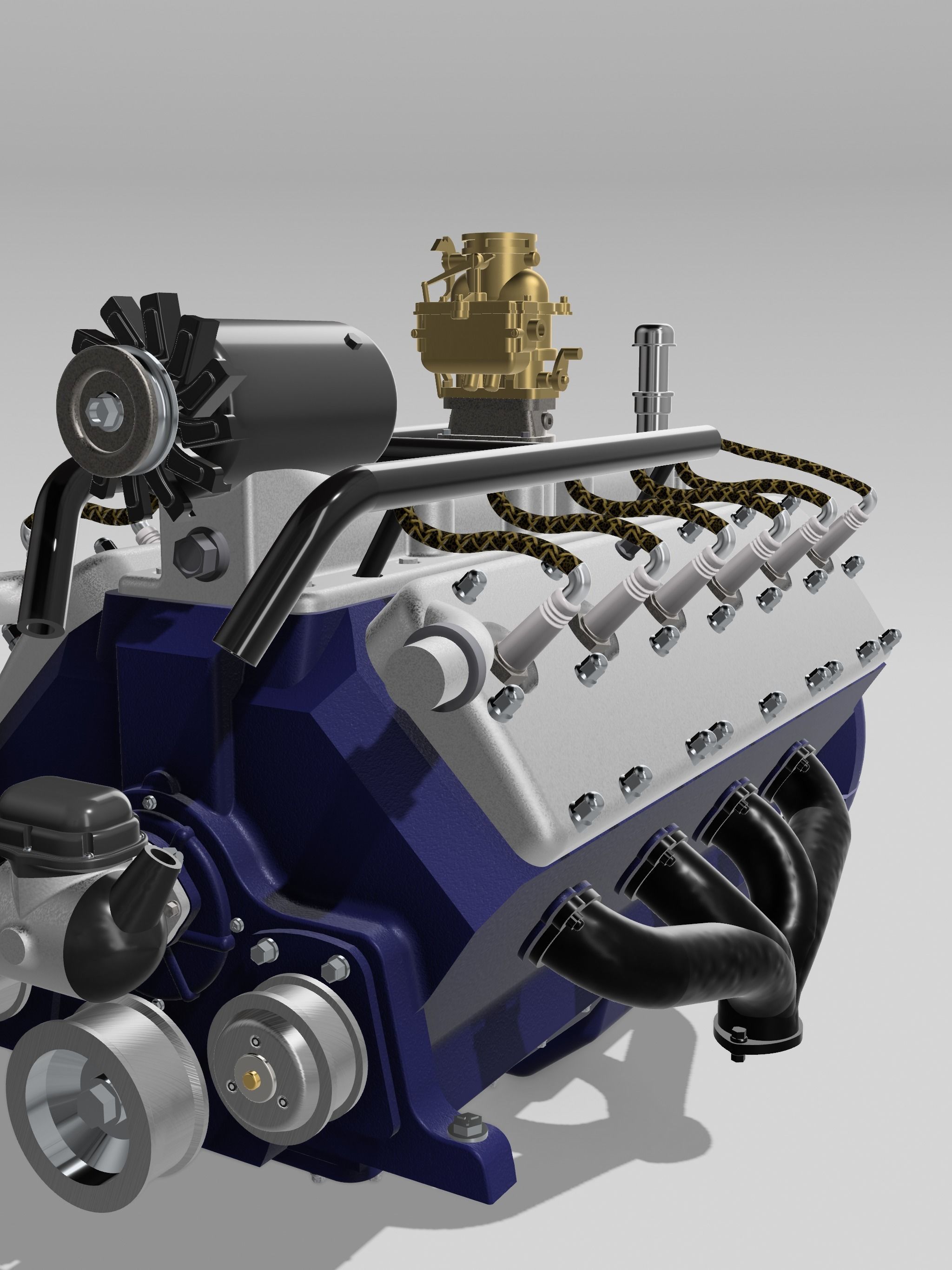 Lincoln V12 Engine Complete 4 Versions 3D print model_15