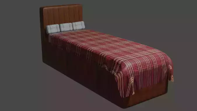 Bed with and without texture