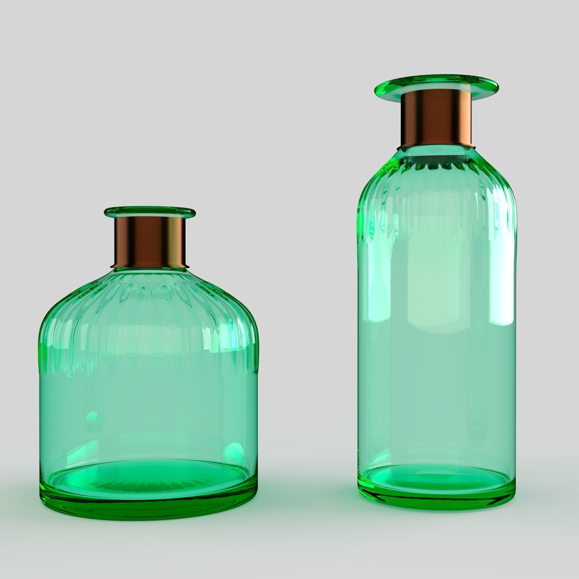 nkuku chara glass bottles 3D model_2