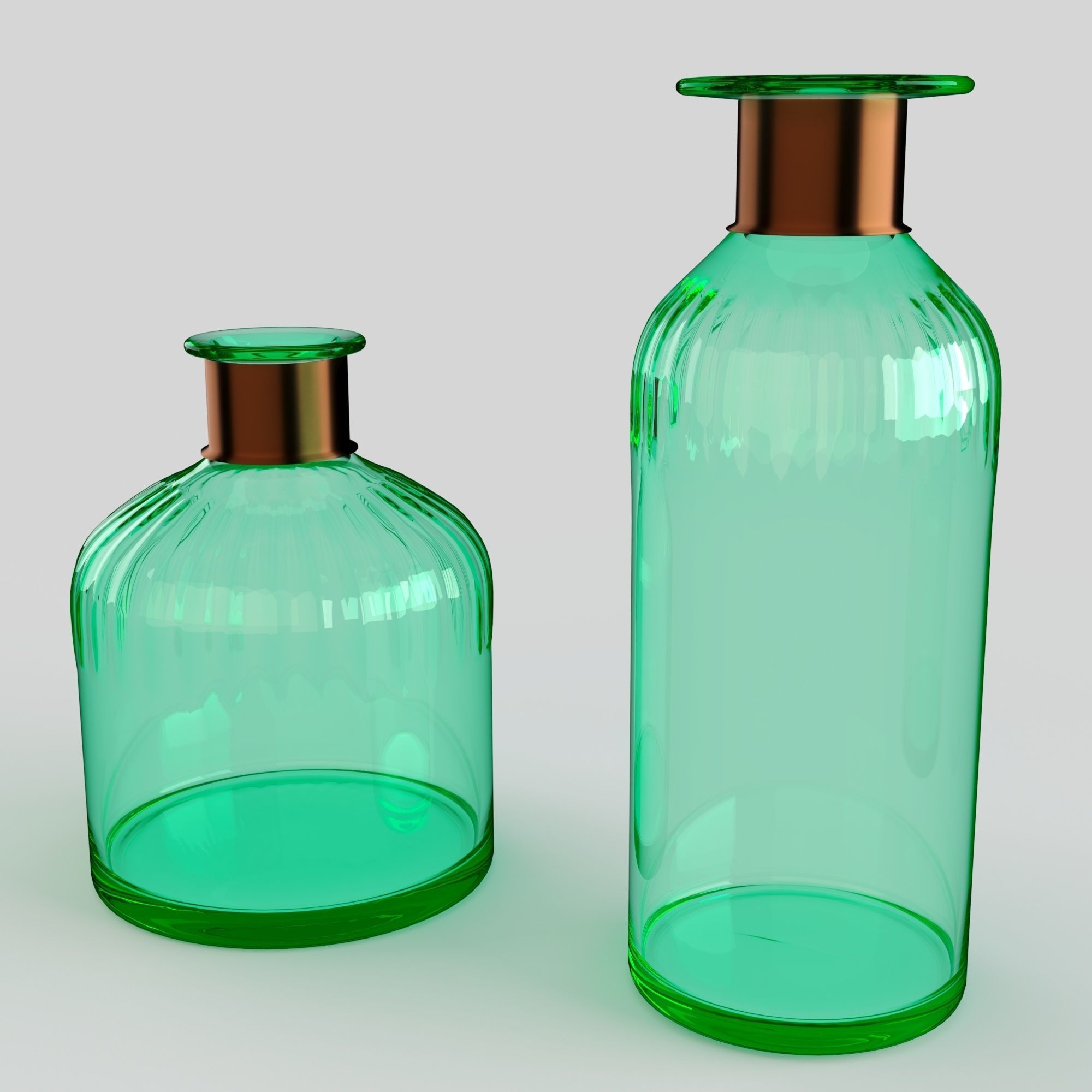 nkuku chara glass bottles 3D model_1