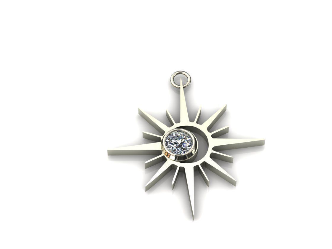 SunMoon Diamond  Pendant 3D print model_3