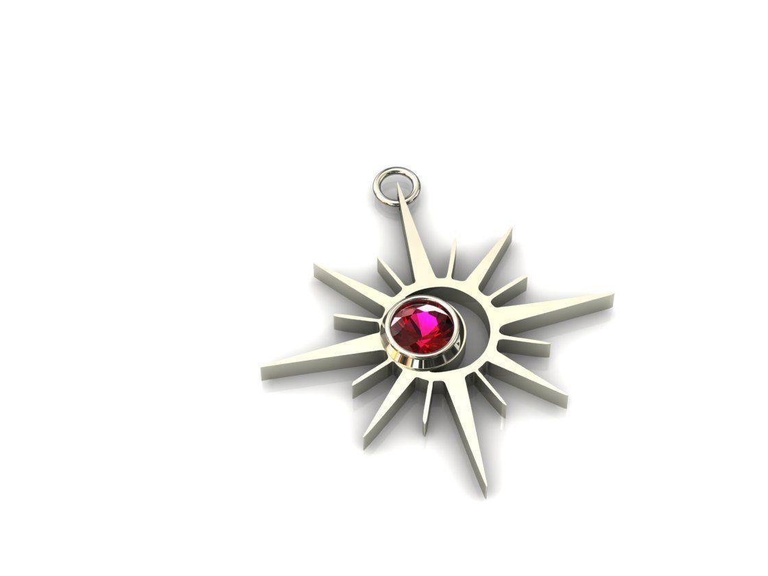 SunMoon Diamond  Pendant 3D print model_5