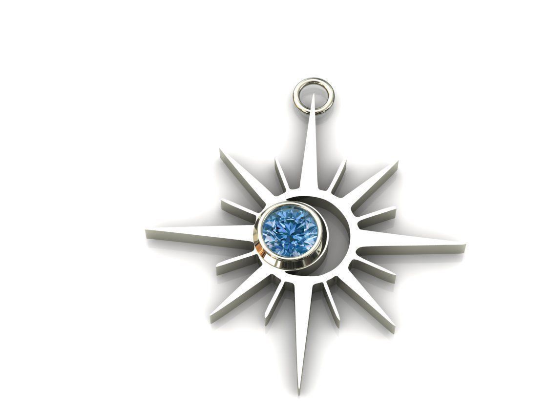 SunMoon Diamond  Pendant 3D print model_2