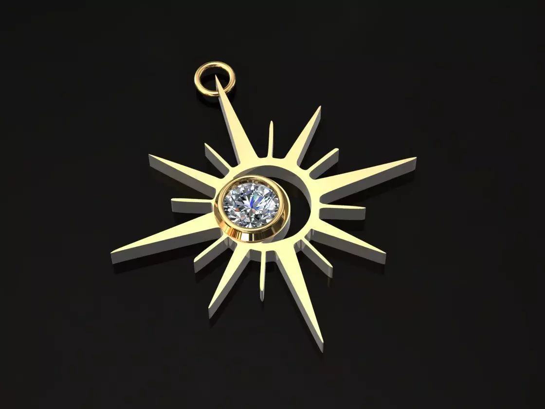 SunMoon Diamond  Pendant 3D print model_0
