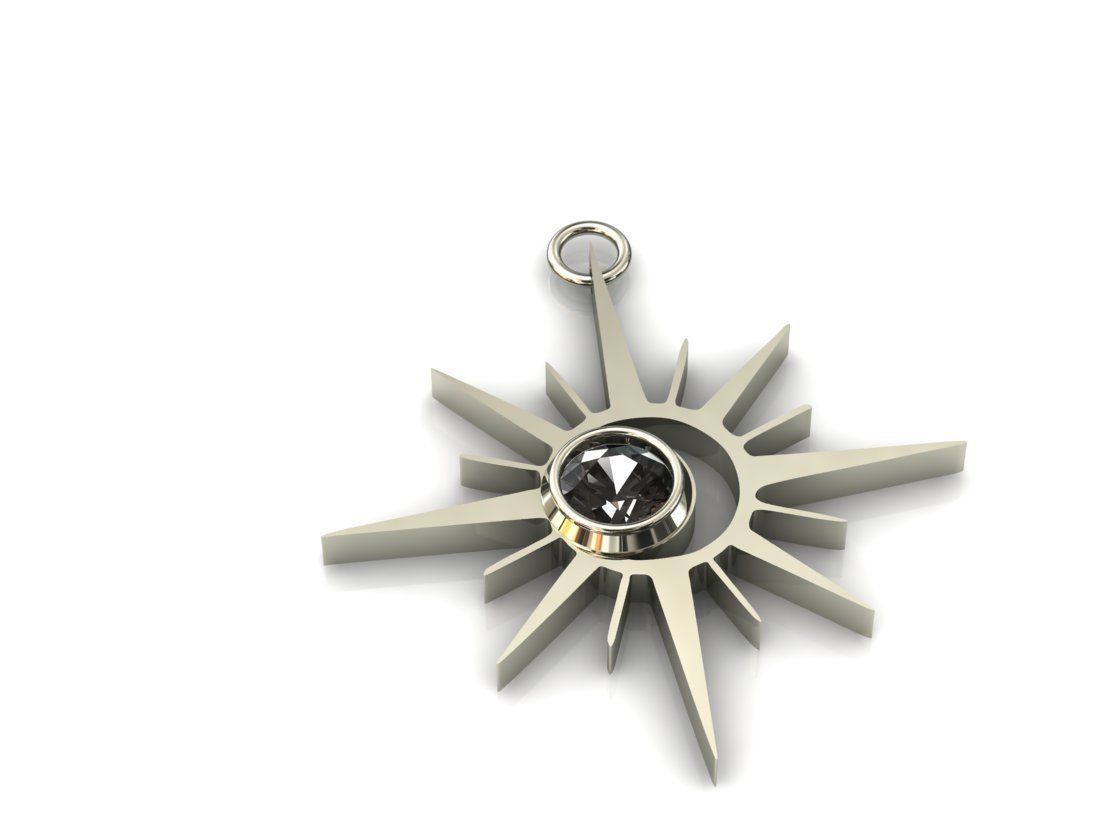 SunMoon Diamond  Pendant 3D print model_4