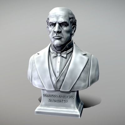 Domingo Faustino Sarmiento Bust for 3D printing 3D print model_2
