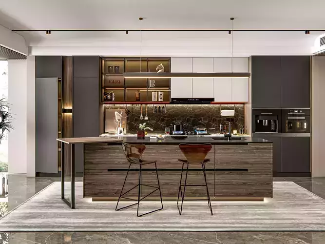 Kitchen Modern interior  0042 3D model