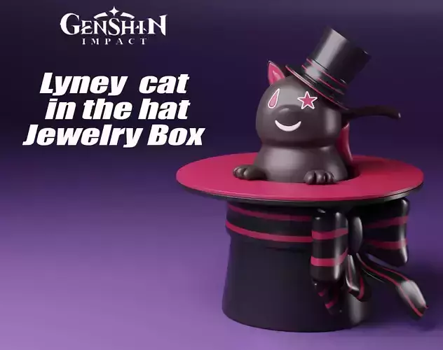 LYNEY CAT IN THE HAT JEWELRY BOX GENSHIN IMPACT 3D print model