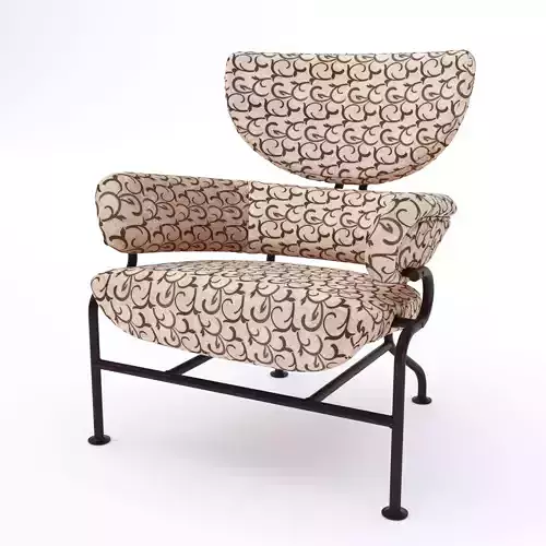 Tre Pezzi Metal Armchair with Padding