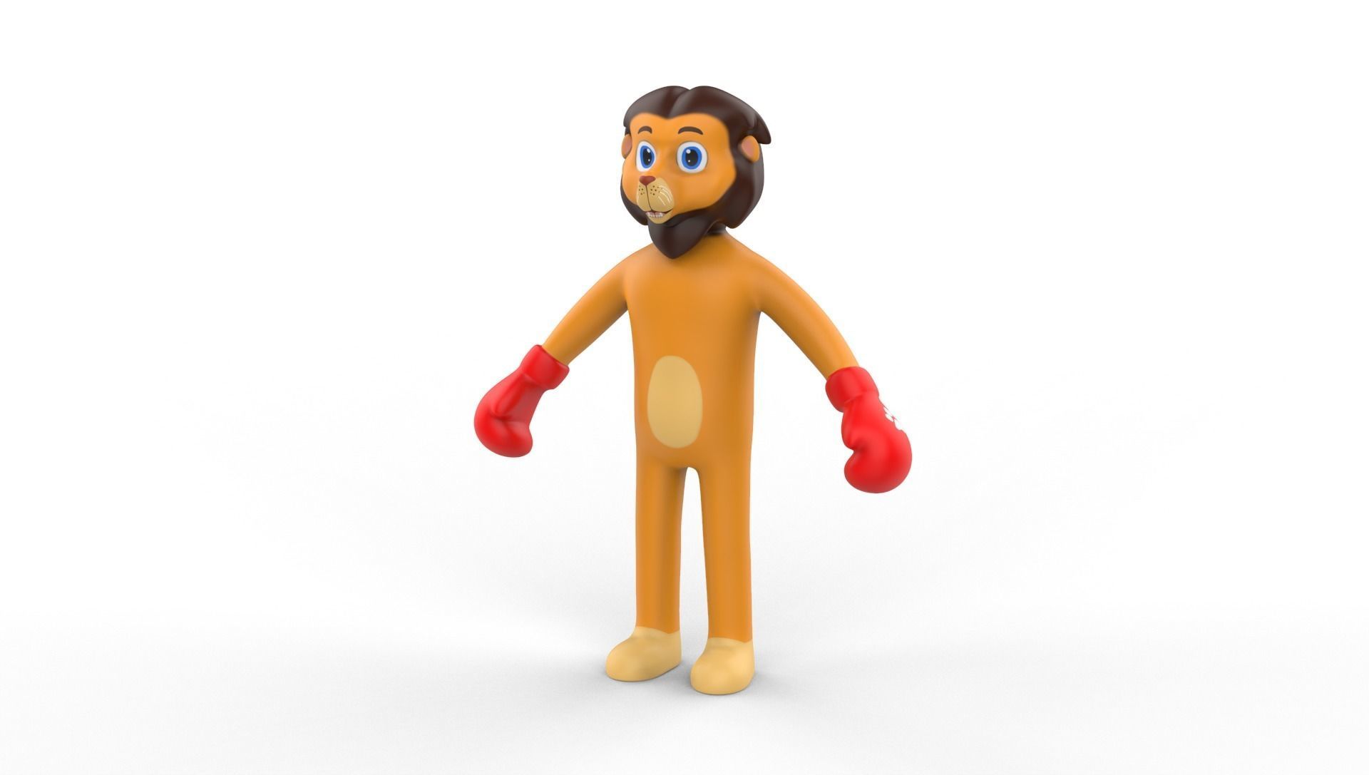 Boxing Lion Animal Animated Low-poly 3D model_8