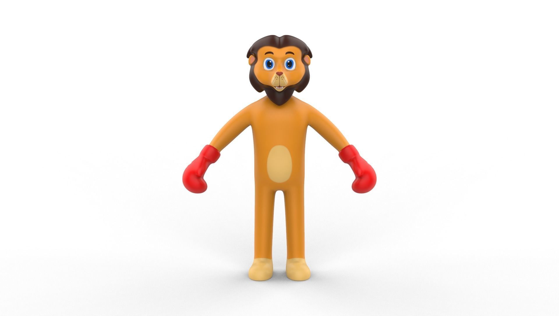 Boxing Lion Animal Animated Low-poly 3D model_7