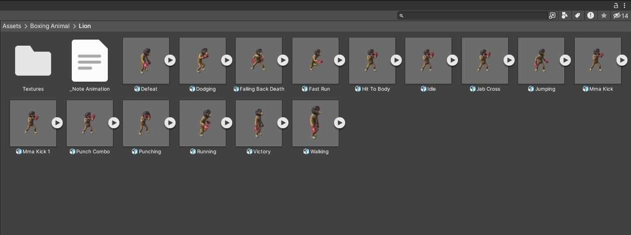 Boxing Lion Animal Animated Low-poly 3D model_5