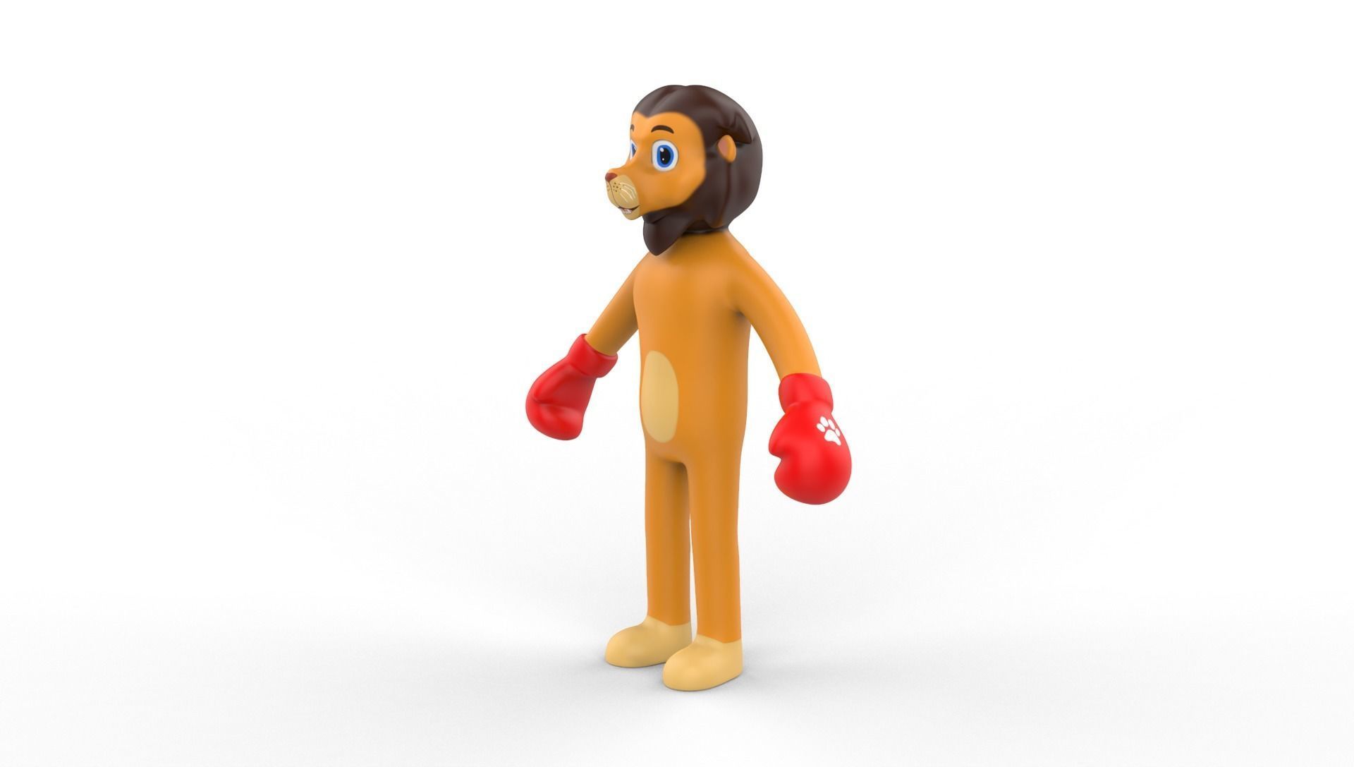 Boxing Lion Animal Animated Low-poly 3D model_9