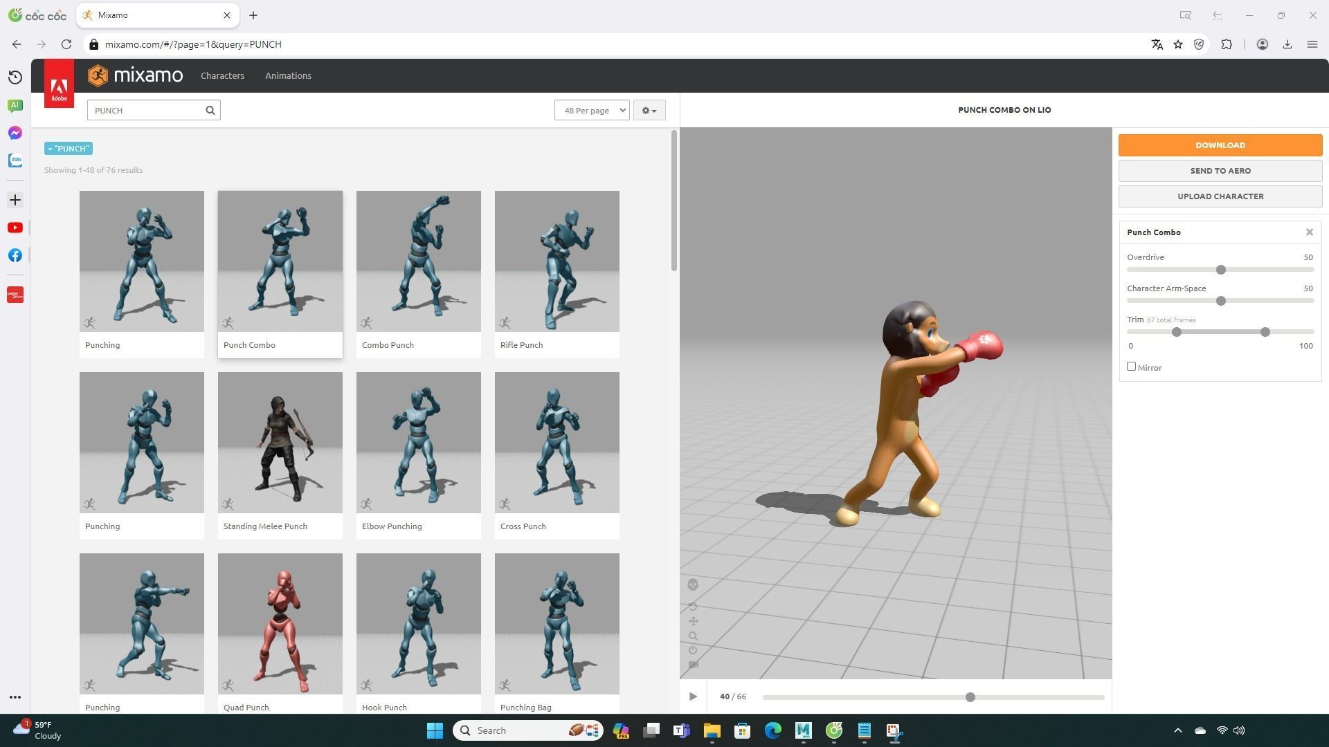 Boxing Lion Animal Animated Low-poly 3D model_2