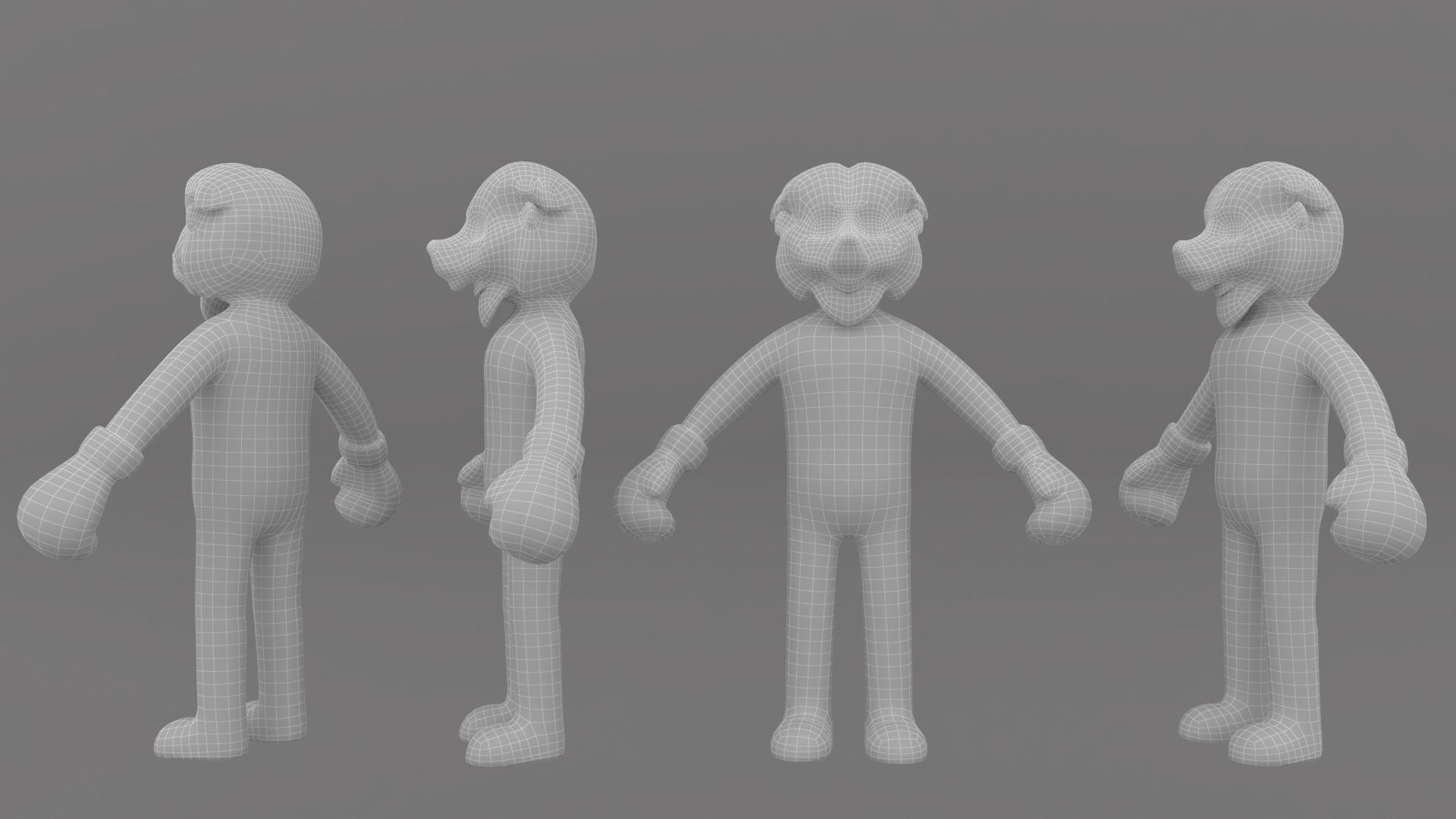 Boxing Lion Animal Animated Low-poly 3D model_6