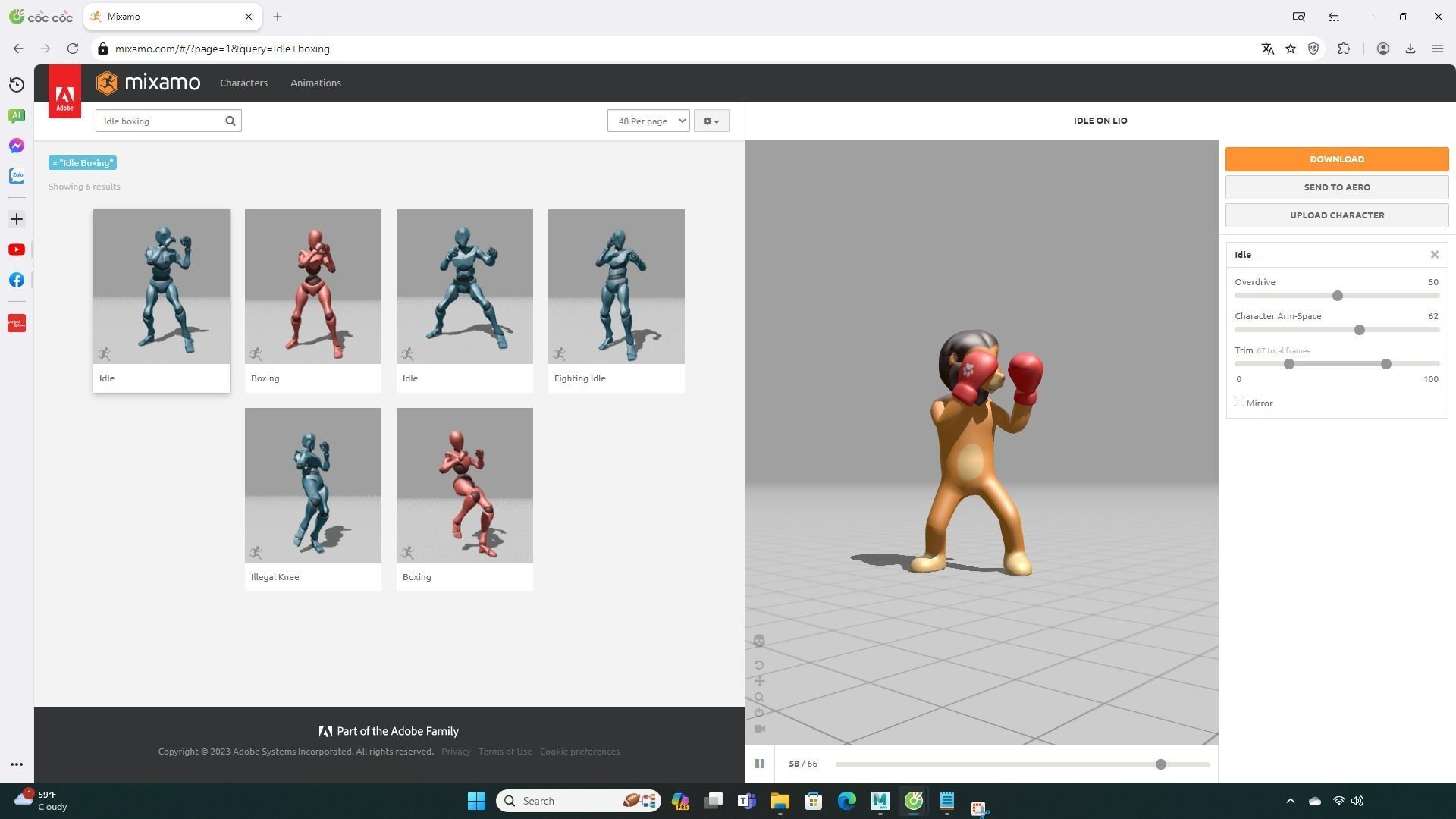 Boxing Lion Animal Animated Low-poly 3D model_1