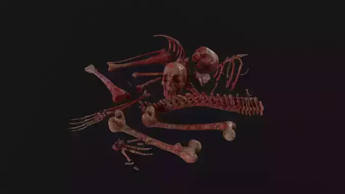 Creepy Pile of bones Low-poly 3D model