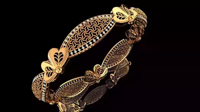 39 Petal Bloom Bangle 61MM-11gm 3D print model
